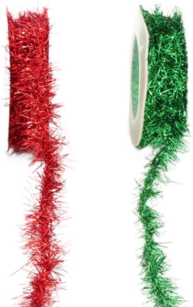 Christmas Garland Metallic Christmas Tree Lametta Garland (Red, Green) - ShopVlot