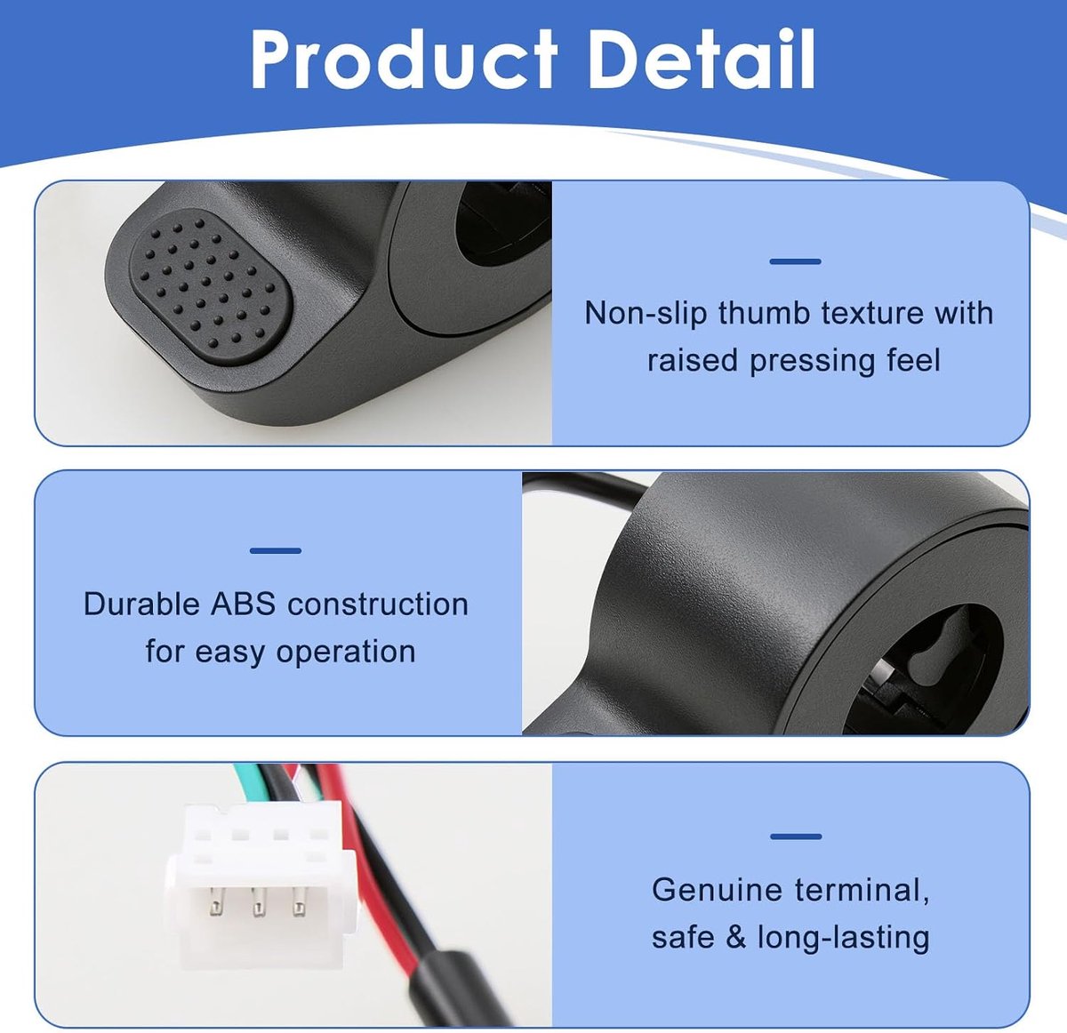 3-polige versneller voor Xiaomi M365 1S Essential Pro 2, gastoerentalregeling voor elektrische step, nauwkeurige - ShopVlot
