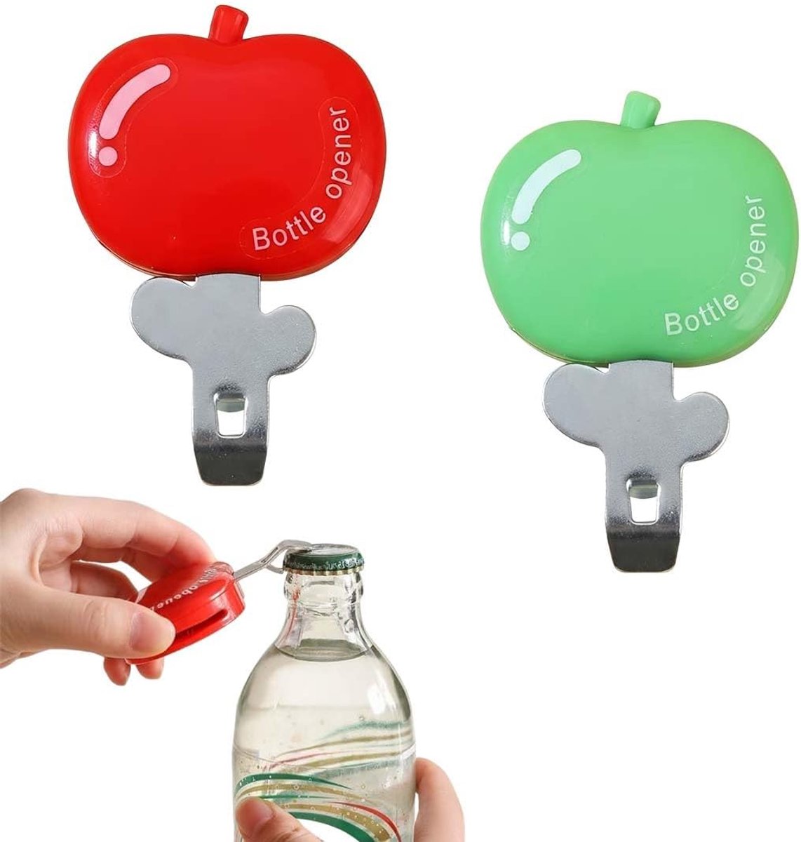 2 Pezzi Mollette Per Alimenti Da Cucina Fermacibo Magnetico 3-In-1 Multifunzione, Apriscatole A Forma Di Mela (Mela - ShopVlot