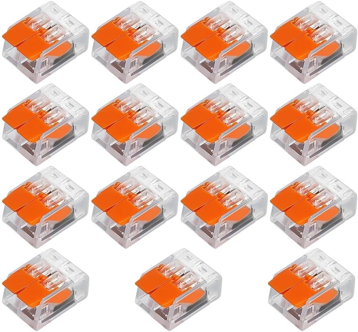 Compacte elektrische aansluitingen, automatische klemmen, snelle elektrische verbindingen met hendel, 2 ingangen voor efficiënt gebruik