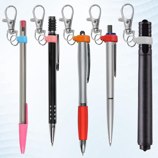 Pennenhouders met clip voor lanyards en reel-badge - 6 stuks, ideaal voor verpleegsteridentiteitskaarten en schrijfgerei, handig en praktisch accessoire. — afbeelding 3
