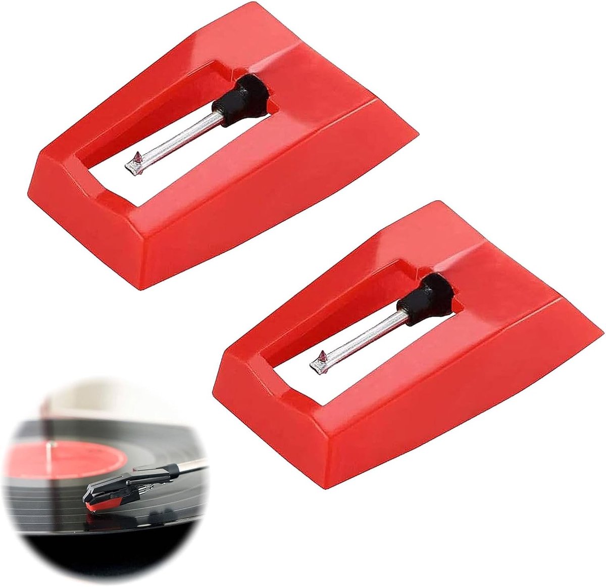 Set van 2 Vervangnaalden voor Platenspeler, Ideaal voor Vinyl, Geluidskwaliteit en Precisie