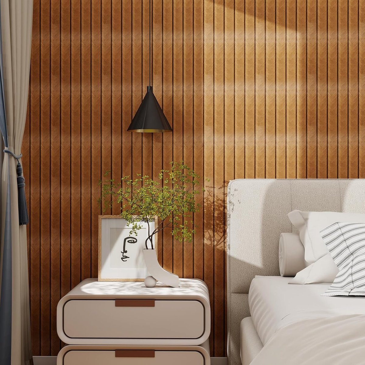 Wallpaper Wood Look Self-Adhesive 3D Wall Panels Self-Adhesive Wooden Panels Decorative Stickers for Furniture Kitchen - ShopVlot