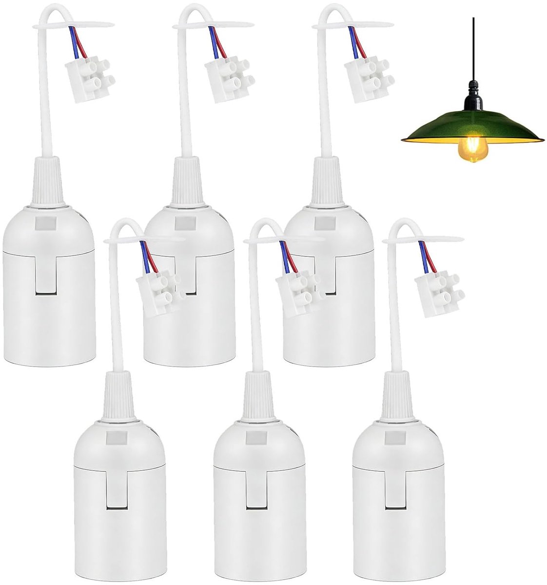 E27 lampfitting met kabel - hoogwaardig PET kunststof en messing - duurzaam en slijtvast - ideaal voor renovaties - ShopVlot