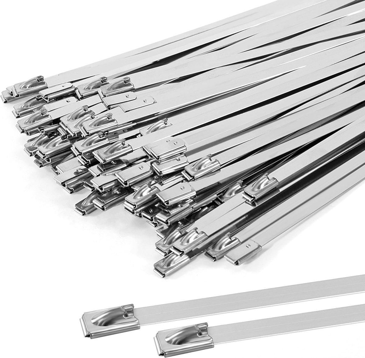 Kabelbinders 100 stuks 300 x 4,6 mm - RVS - Zelfvergrendelend - Ideaal voor kabelbeheer - ShopVlot