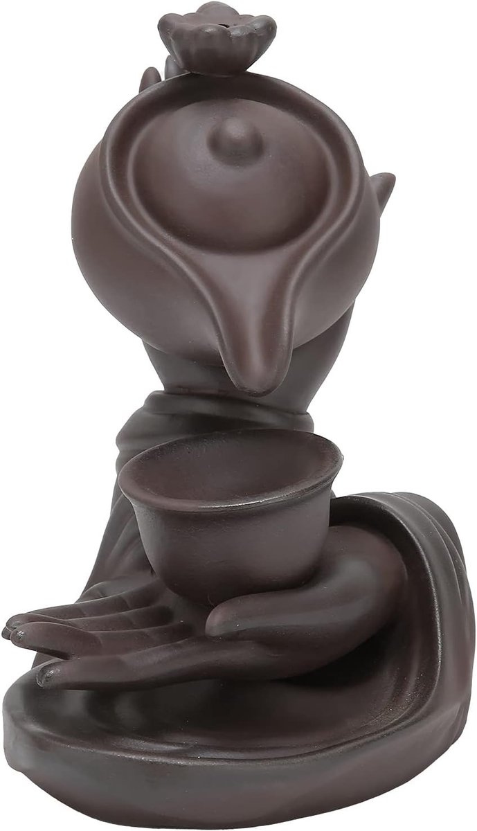 Wierookstokhouder in Theepot Vorm, Terugvloeiend Wierookvat voor Meditatie, Zen en Yoga Decoratie in Huis