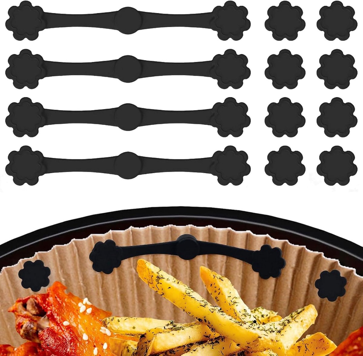 Magnetische silicone sluitingen set van 12 - bloemvormige magneten - hoge temperatuur weerstand - ShopVlot