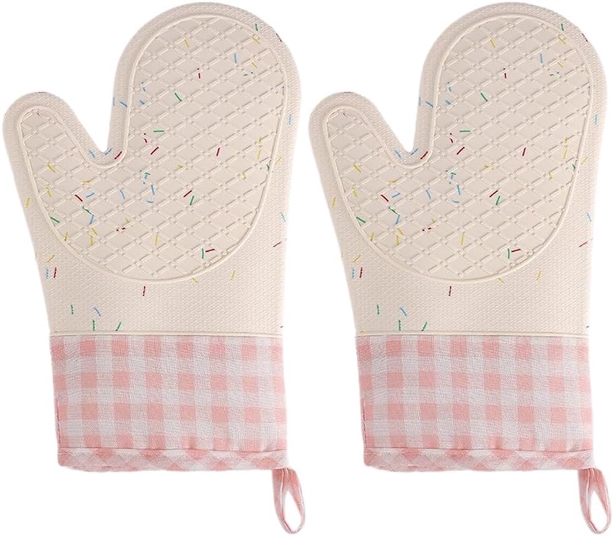 Ovenwanten hittebestendig - antislip siliconen - katoen binnenvoering - ideaal voor bakken - ShopVlot