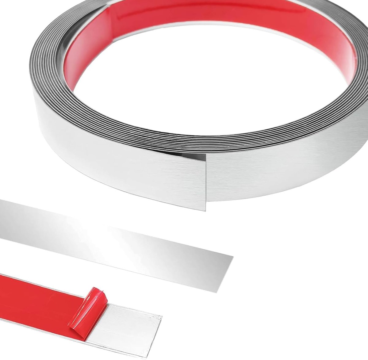 Decoratieve Muurstrip 10 m x 2 cm - RVS Zelfklevend - Corrosiebestendig - Ideaal voor Meubel- en Spiegeldecoratie - ShopVlot