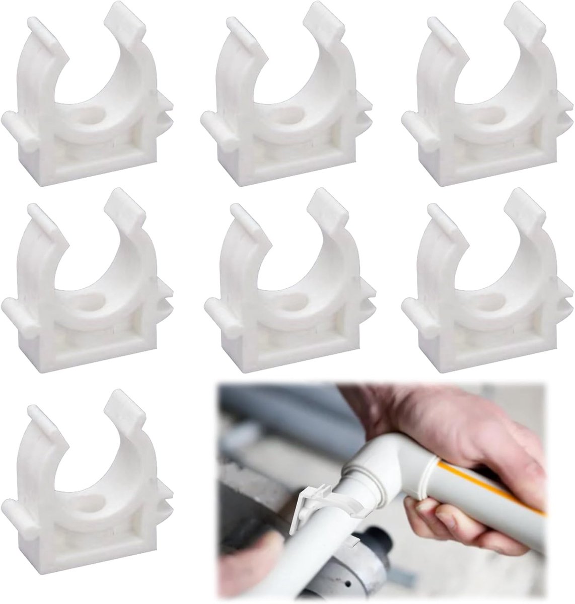 PVC buisklemmen set 120 stuks - 20 mm wit - duurzaam materiaal - ideaal voor leidingen - ShopVlot