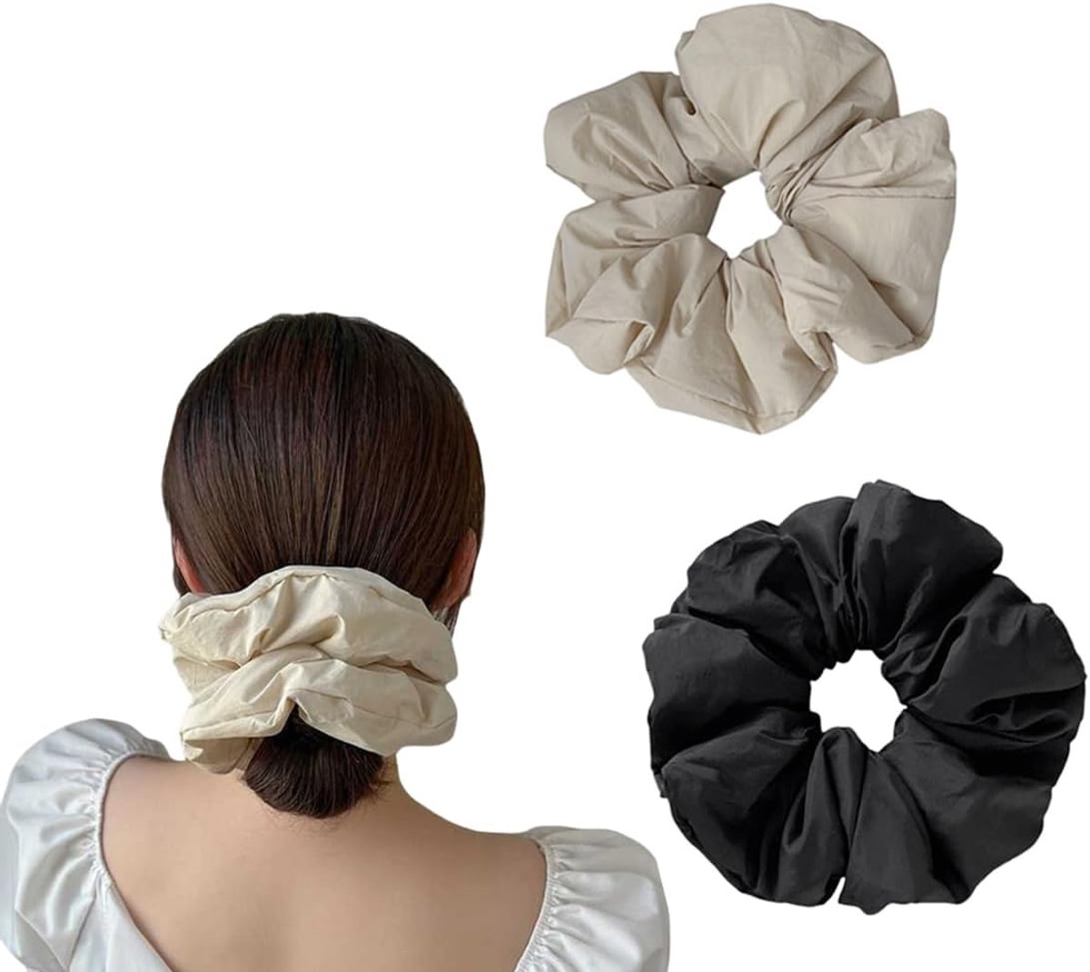 Haarbanden oversized 17,5cm - Fluffy scrunchies - Zacht en stijlvol - Beschermt je haar - ShopVlot