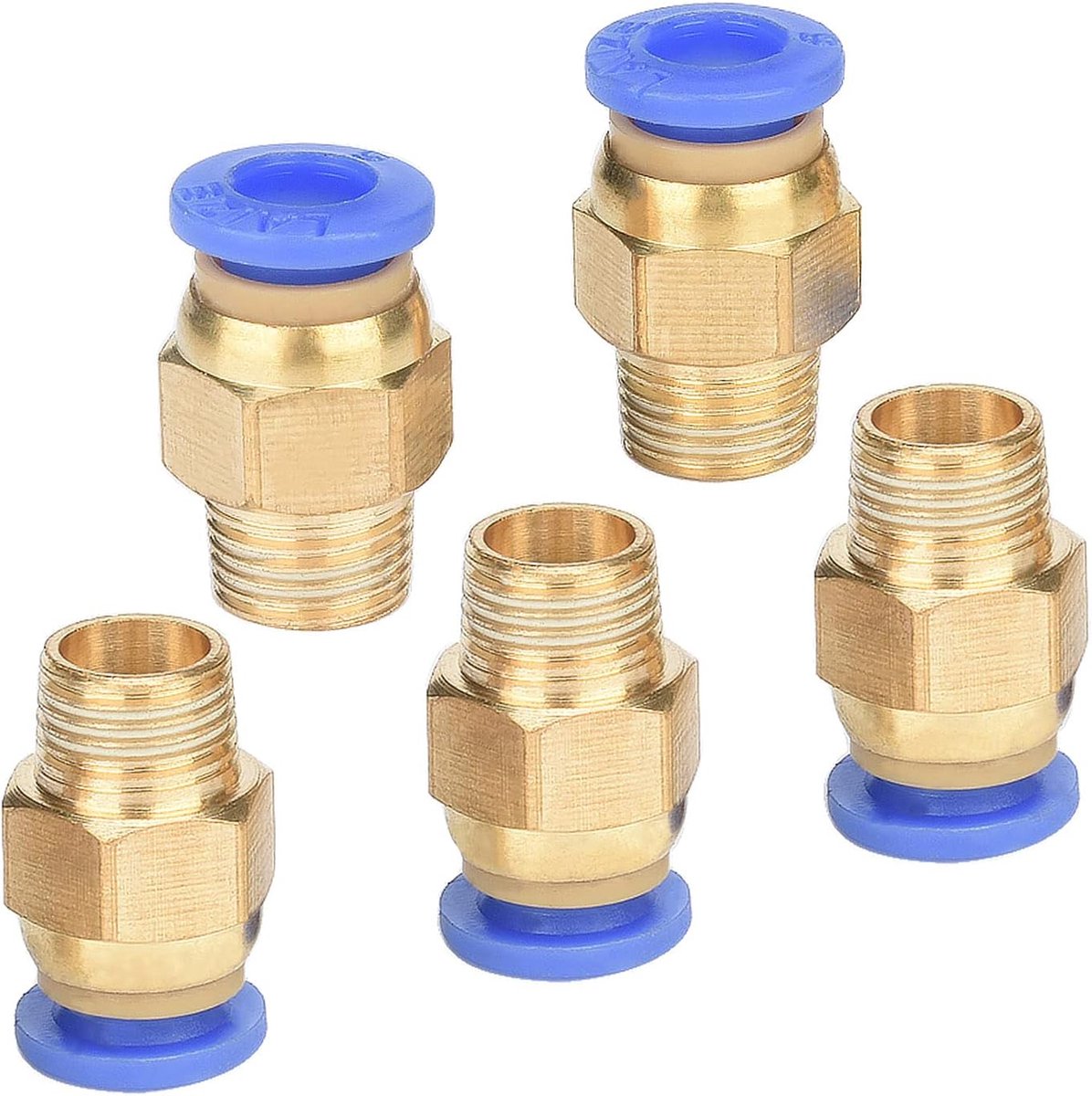 Connectors, Quick Connectors, Pneumatic Connectors, Pack of 5 (G1/8" x 6mm) - ShopVlot