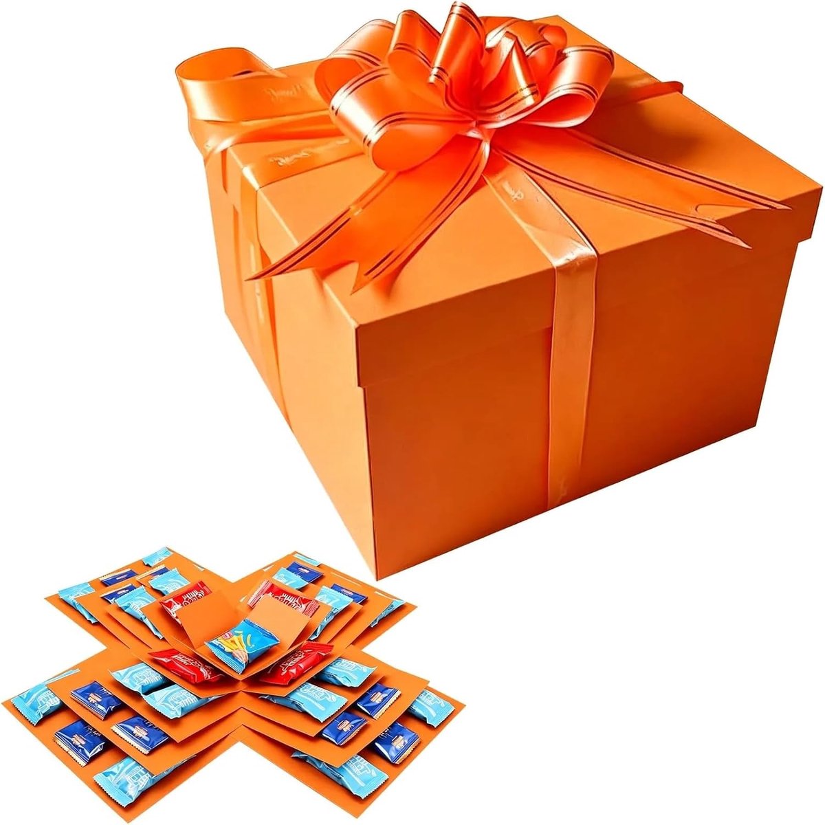 XBAIPIN 5-laagse verrassingsgeschenkdoos, doe-het-zelf handgemaakte explosiedoos verjaardag, met linten, geschikt voor - ShopVlot