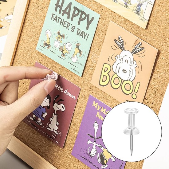 165 Pcs Pin Pins 24mm Thumbtacks Transparent Stapling Target Head Rice Goals Barbed Needles Rice Nails Long Head - ShopVlot — afbeelding 3