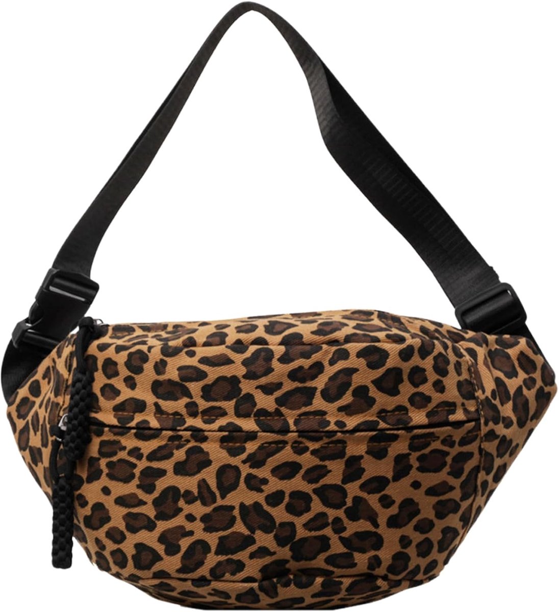 Schoudertas dames groot - leopard nylon - verstelbare schouderband - perfect voor winkelen - ShopVlot