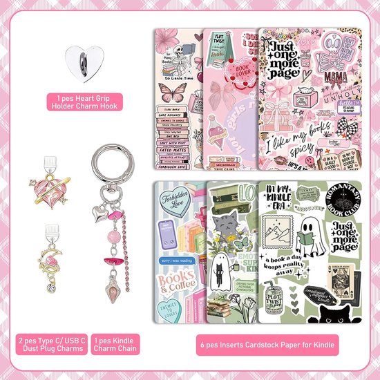 Kindle Paperwhite accessoires set - 6 decoratieve inserts - retro charme - personaliseer je e-reader - ShopVlot — afbeelding 5