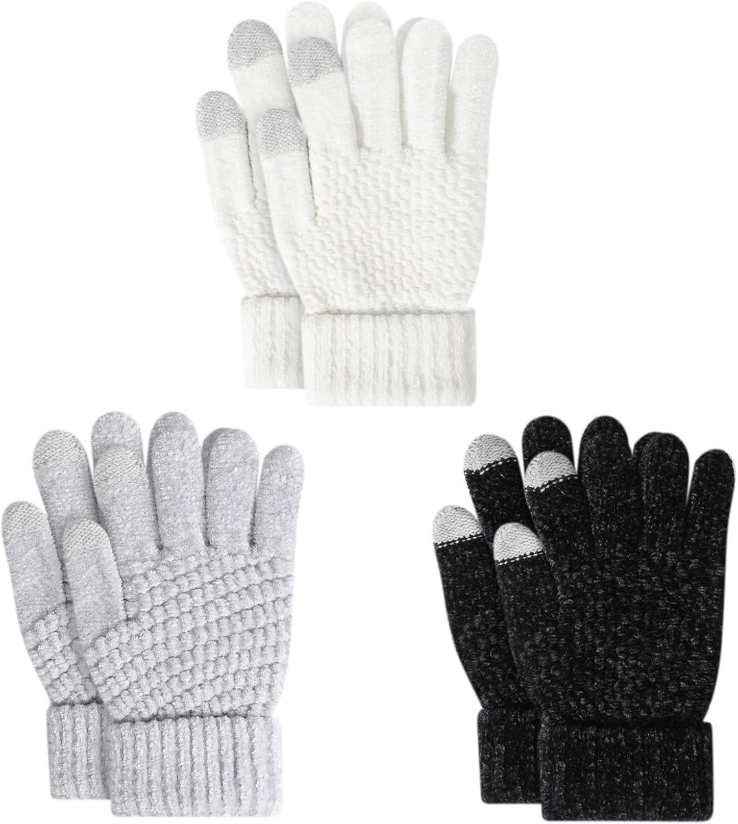 Winterhandschoenen voor kinderen 3-8 jaar - handgebreid - elastisch en winddicht - warme winteraccessoire - ShopVlot