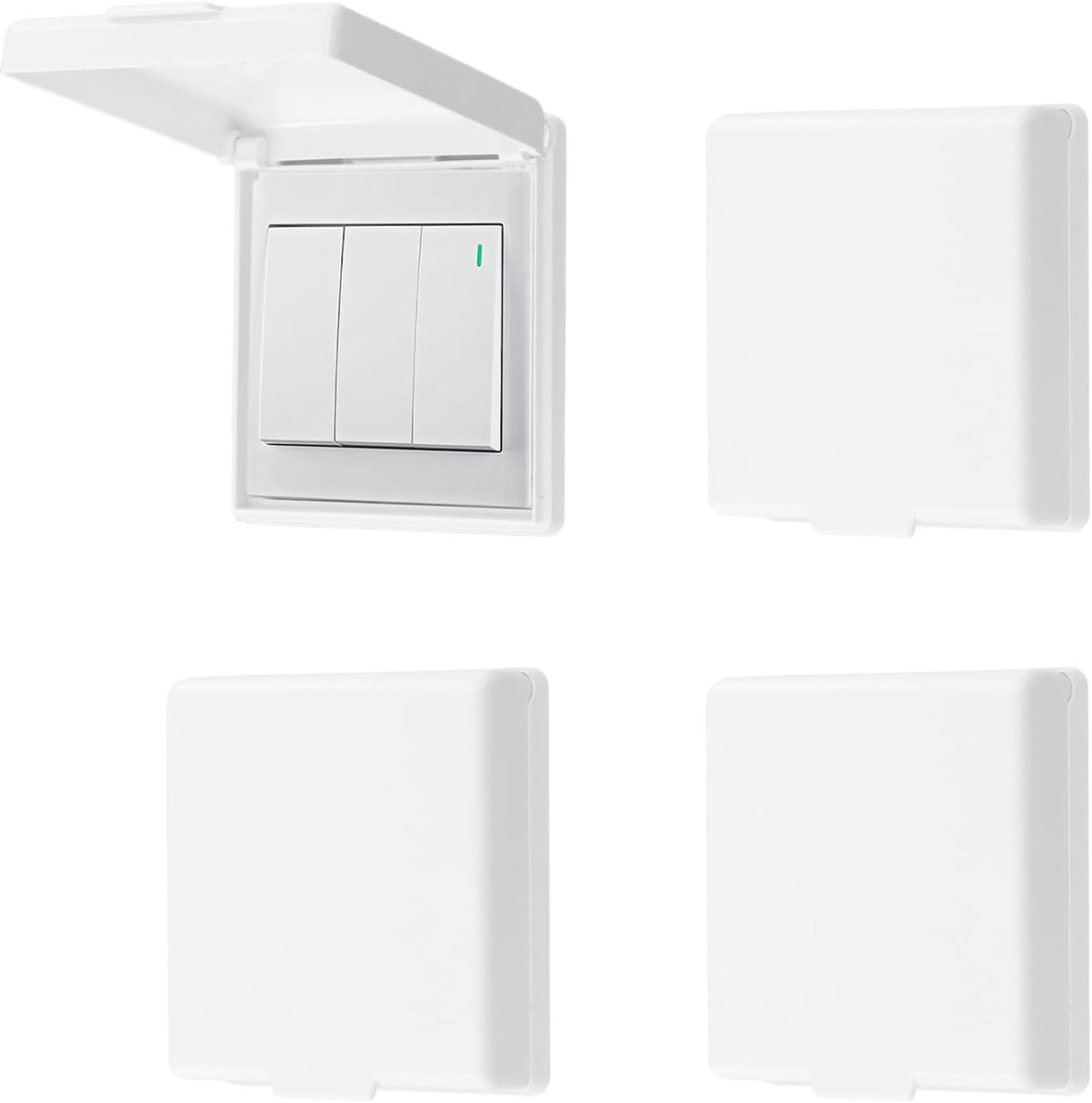 Wandschakelaar bescherming set van 4 - zelfklevend - waterproof en ultra-dun - veilig voor baby en huisdier - ShopVlot