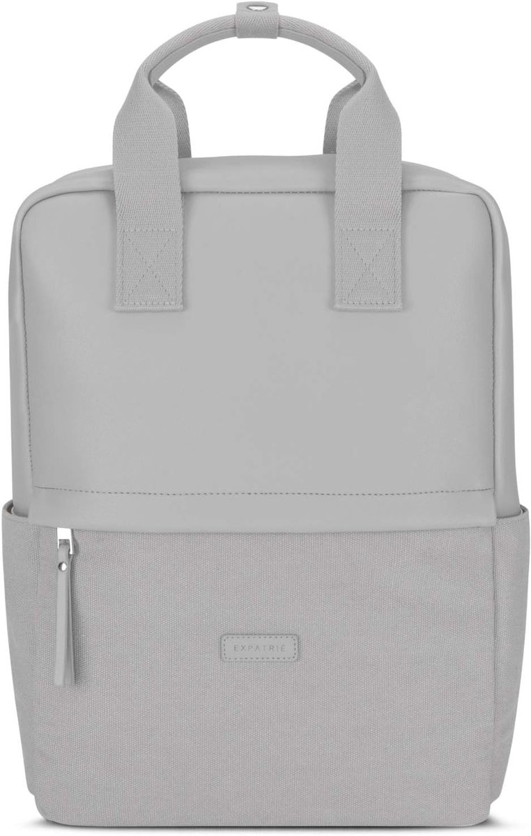 Dagtas 12 liter - katoen canvas en vegan leer - 15 inch laptopvak - ideaal voor werk en vrije tijd - ShopVlot