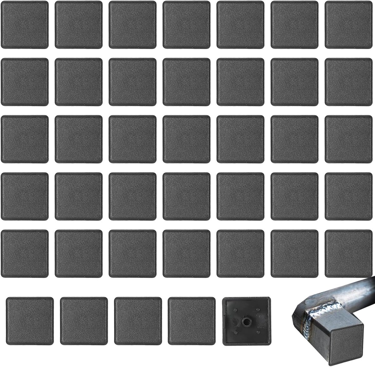 Aluminium profielafdekkap 30x30 mm - Zwart - Plastic eindkappen - Bescherming voor meubels en vloeren - ShopVlot