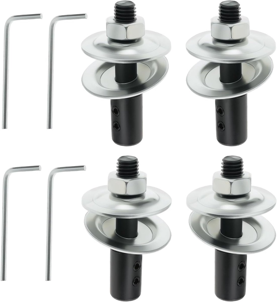 Schuurmachine verlengas 8mm naar 10mm - 4-delig - met moersleutel en ring - ideaal voor polijstwerkzaamheden - ShopVlot