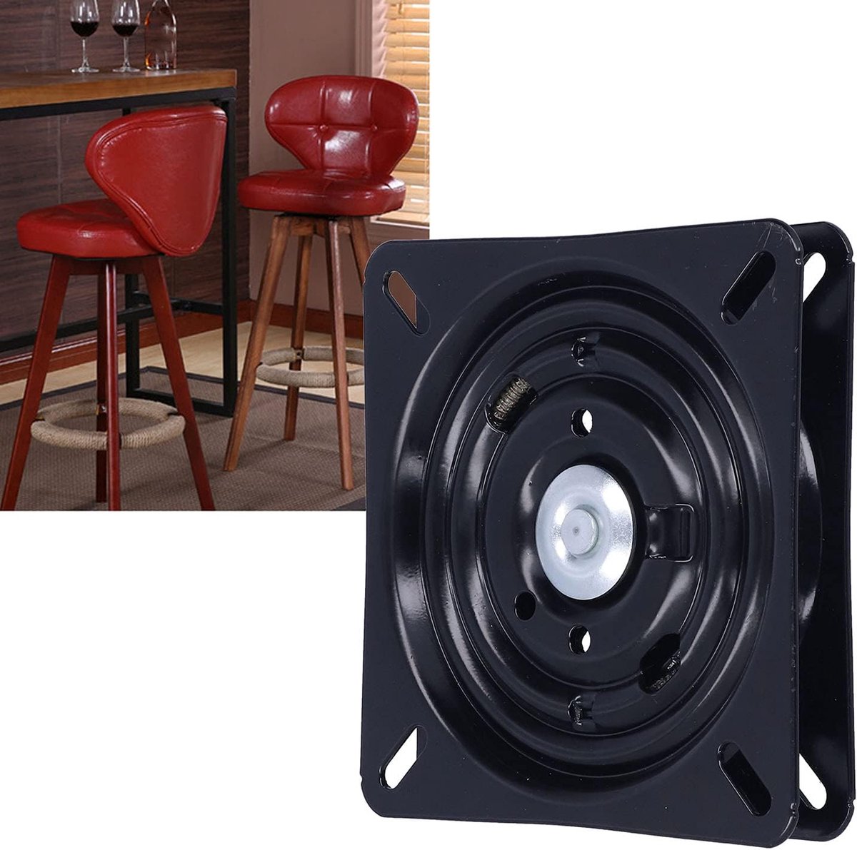 Draaischijf met Autospring en 180 Graden - 17,8 cm Stoel Draai Basis - Stabiel en Veelzijdig - ShopVlot