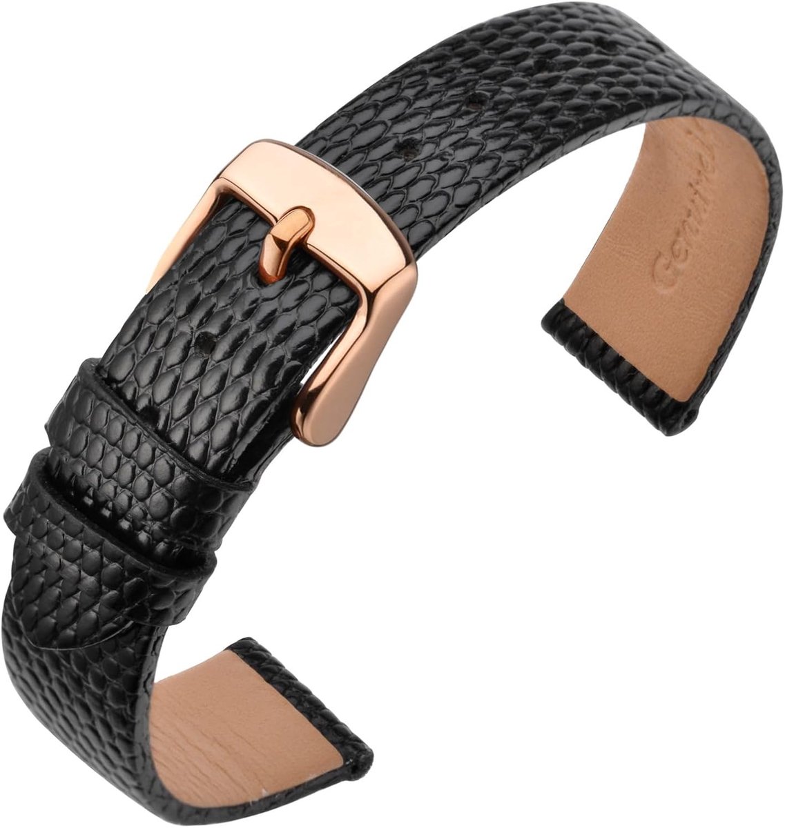 Horlogeband 16 mm - Leren - Hagedisstructuur - Stijlvolle vervangband voor dames - ShopVlot