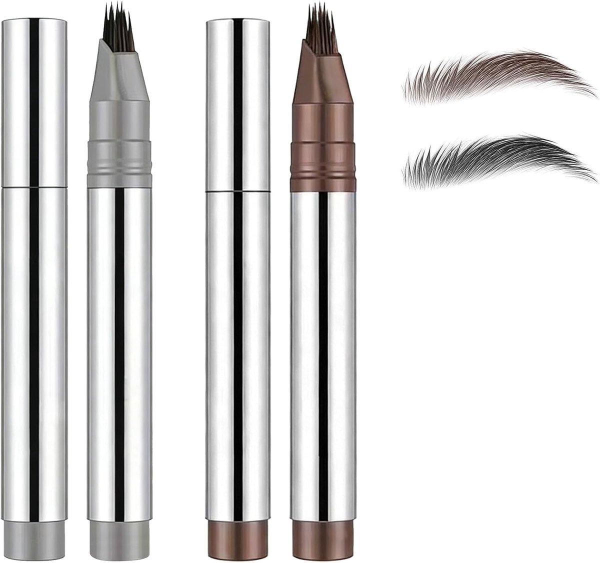 Wenkbrauwstift 2 stuks - watervast en veegvast - micro-vertakte applicator - langdurige make-up - ShopVlot