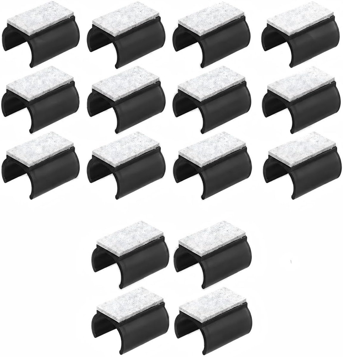 Stoelglijders voor freischwinger stoelen - set van 16 viltcaps Ø 22 mm - geluidsabsorberend - vloerbeschermend - ShopVlot