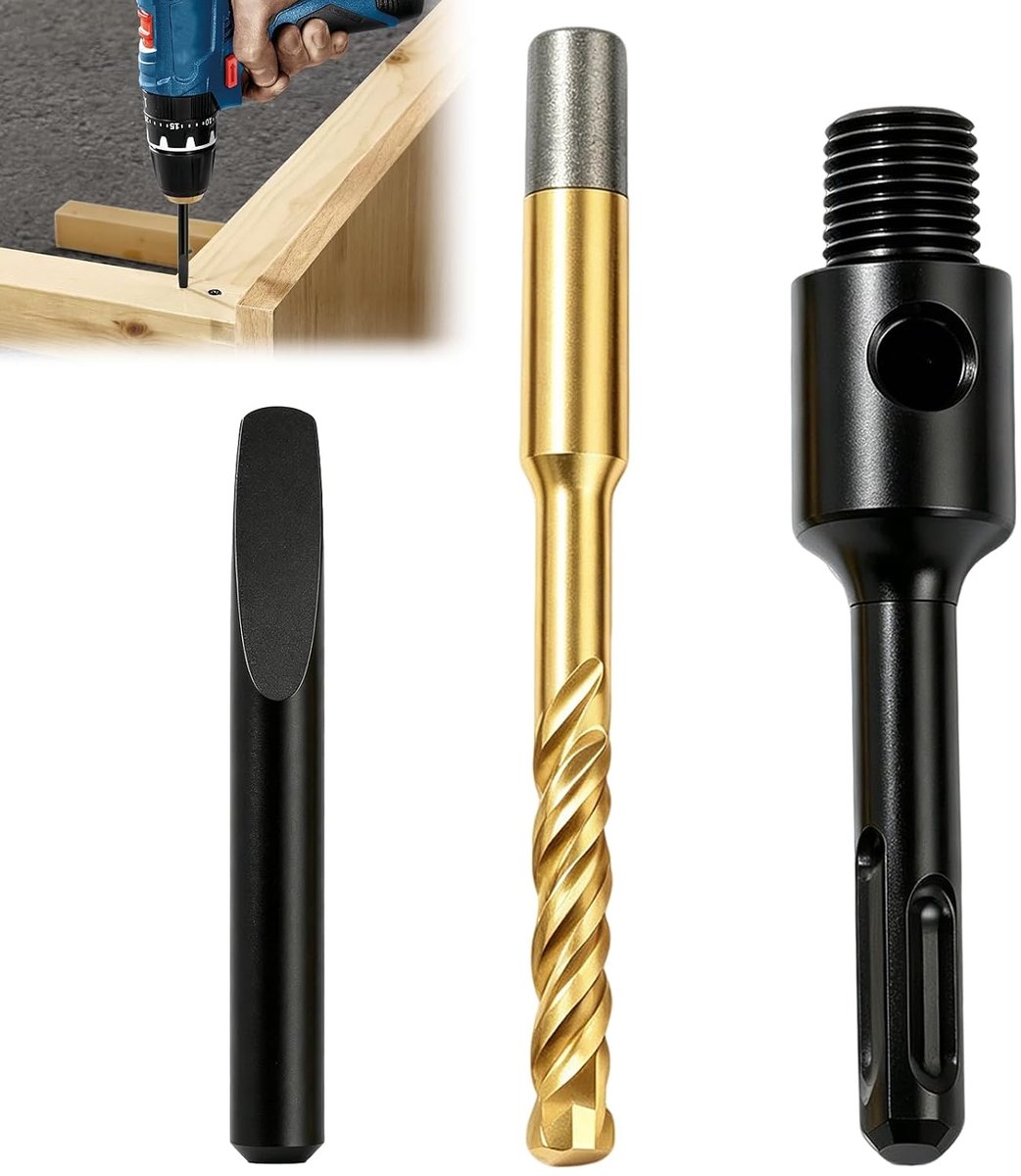 SDS Plus adapter M16, opnameschacht SDS Plus, centreerboor en uitwerpwig - ShopVlot