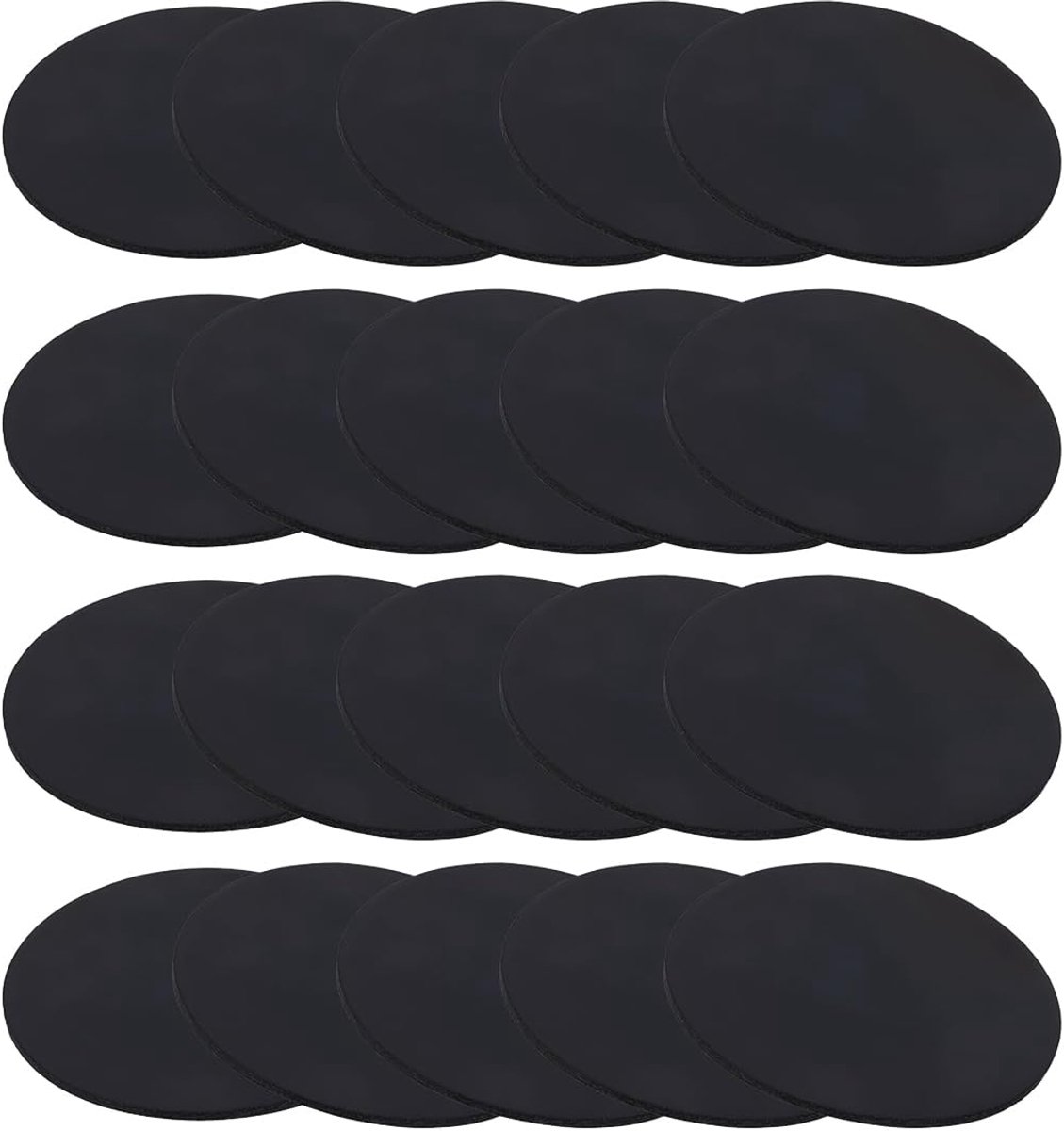 Pack of 20 solid rubber discs, round rubber plates, anti-vibration pads, rubber seals, thickness 1.5 mm, diameter 50 - ShopVlot