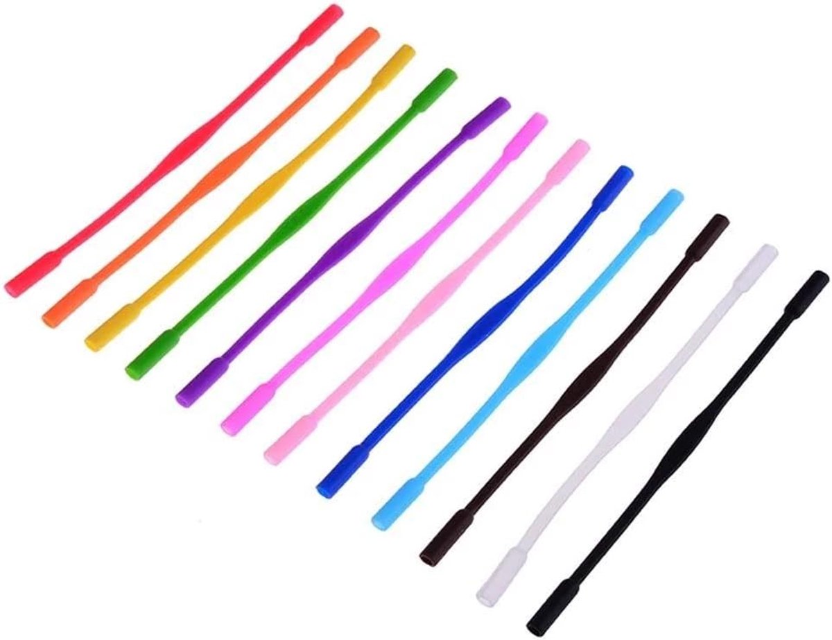 12 Pieces Non-Slip Silicone Glasses Straps, Elastic Silicone Sports Glasses Strap Non-Slip Sunglasses Hooks Kids - ShopVlot