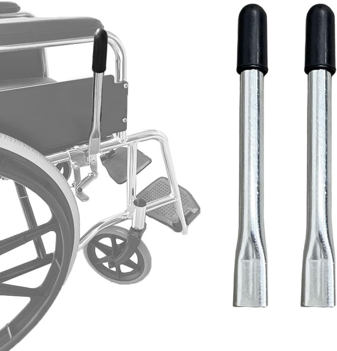 Wheelchair Brake Lever Extensions for 5/8 Inch Bits Replacement for Flat Wheels, Pack of 2 - ShopVlot