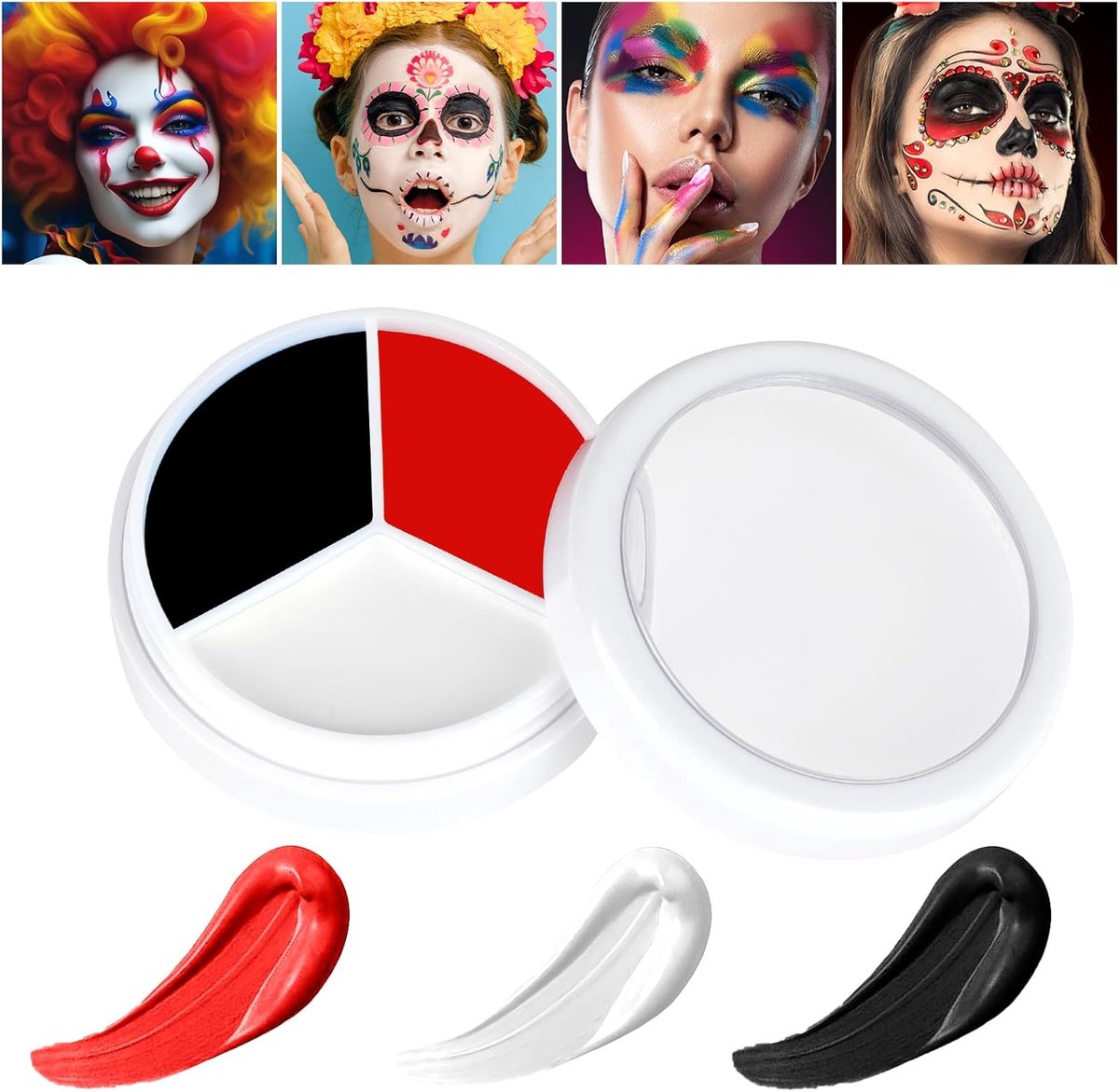 Halloween Makeup Set - Wit Zwart Rood - Kinder Make-up - Realistische Effecten voor Halloween - ShopVlot