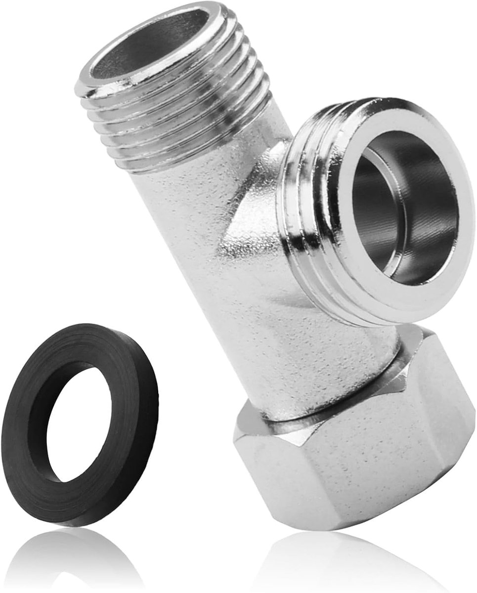 3-wegventiel T-stuk 3/8 inch - messing - 180 graden rotatie - eenvoudig te monteren - ShopVlot