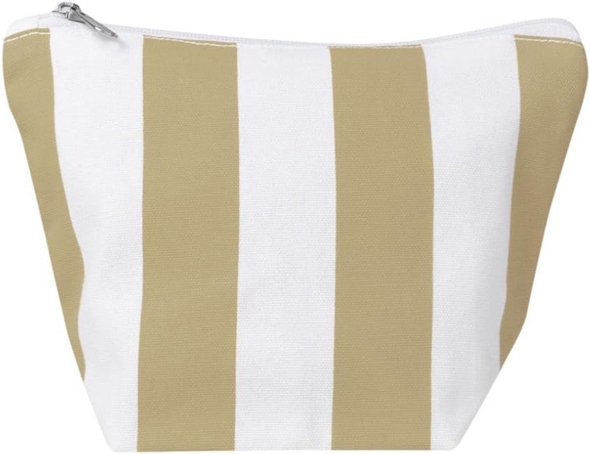 Toilettas Stripe 22.5 x 10 x 17 cm - Gemaakt van Gerecycled Katoen - Ruim en Handig voor Cosmetica - ShopVlot