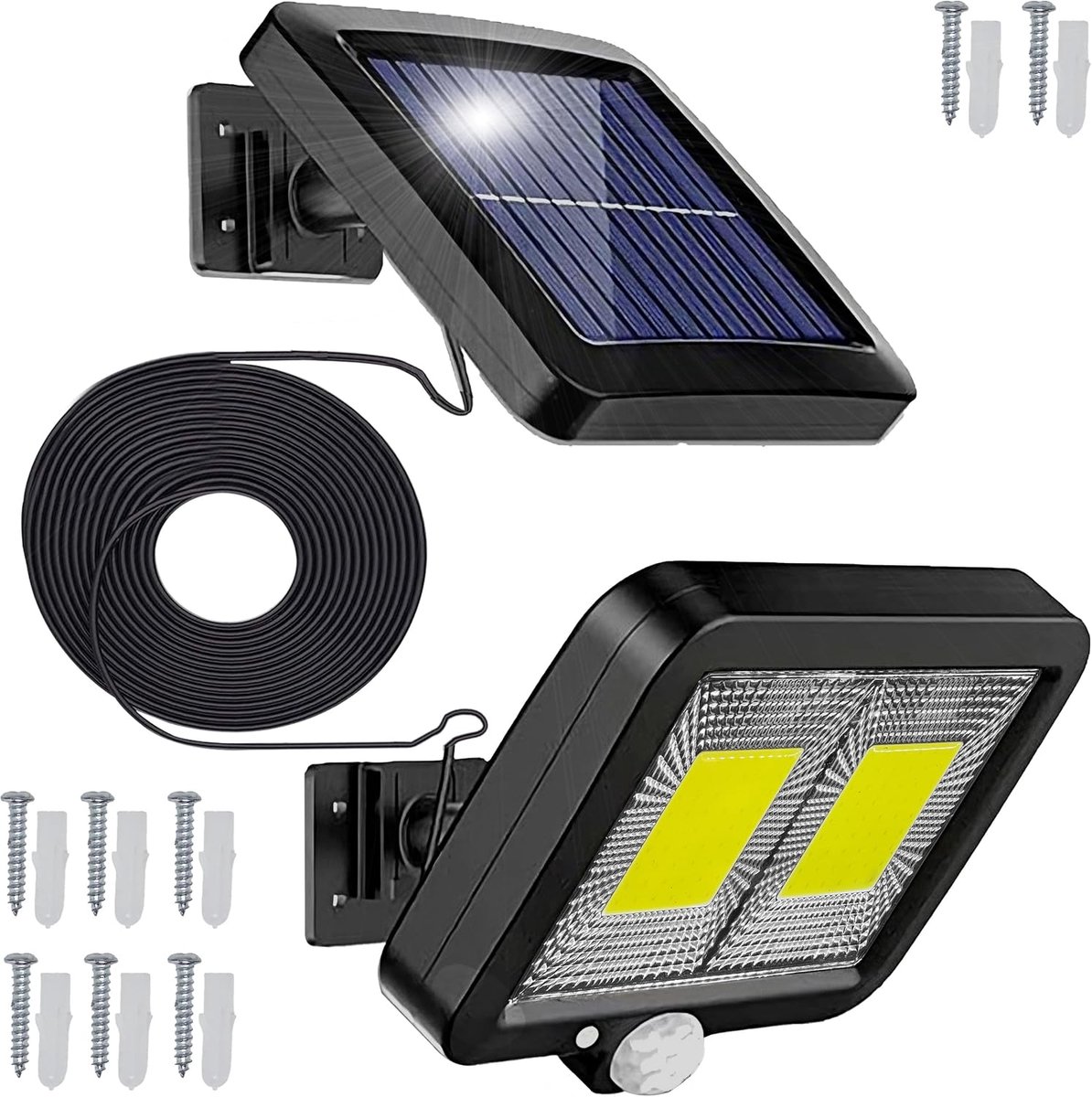 Solar verlichting met bewegingssensor - 108 LED's - Verbeterde tuinlamp - Eenvoudige installatie en efficiënte oplading - ShopVlot