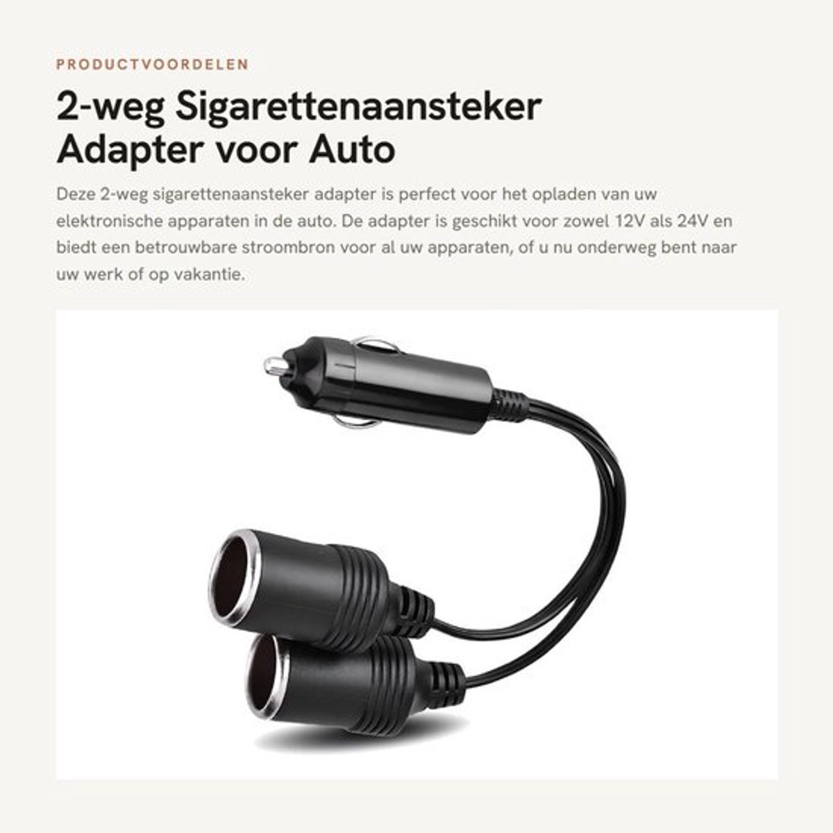 2-weg Sigarettenaansteker Adapter voor Auto 12V/24V