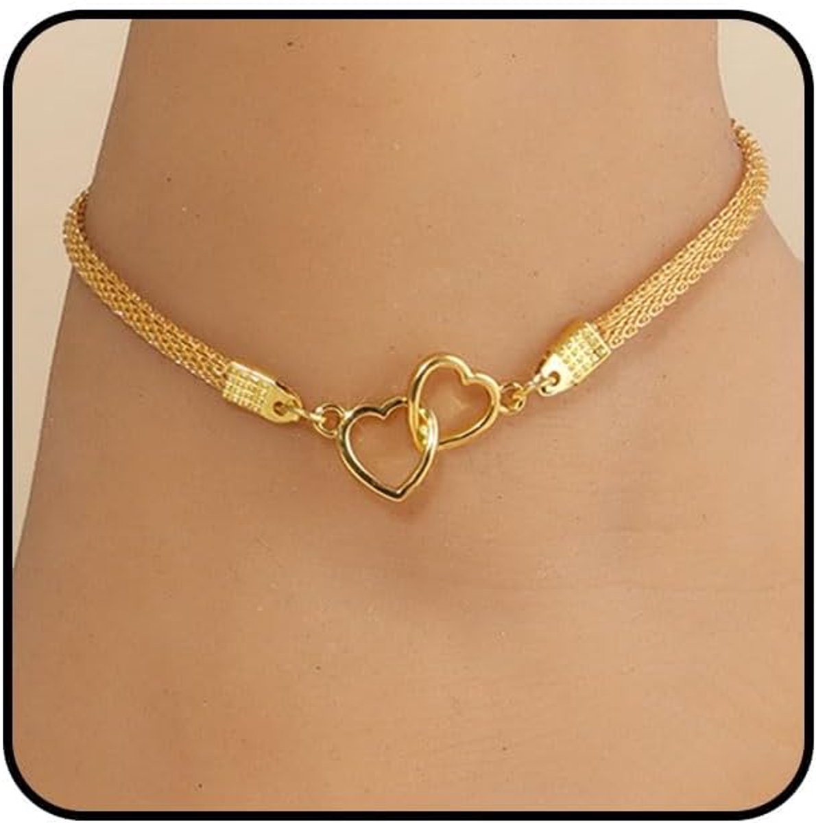 Anklet voor dames - 14 karaats verguld - waterdicht met diamant rhinestone - perfect voor de zomer - ShopVlot