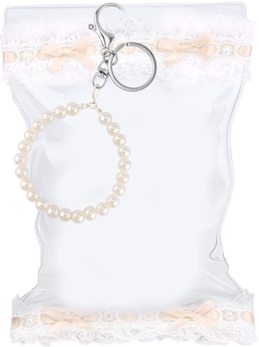 Poppendisplaytas Waterdicht - Transparante Displaytas - PVC Draagtas - 15x25cm - Parelmoer Sleutelhanger - Voor Poppen en Accessoires - Figuurdisplaytas