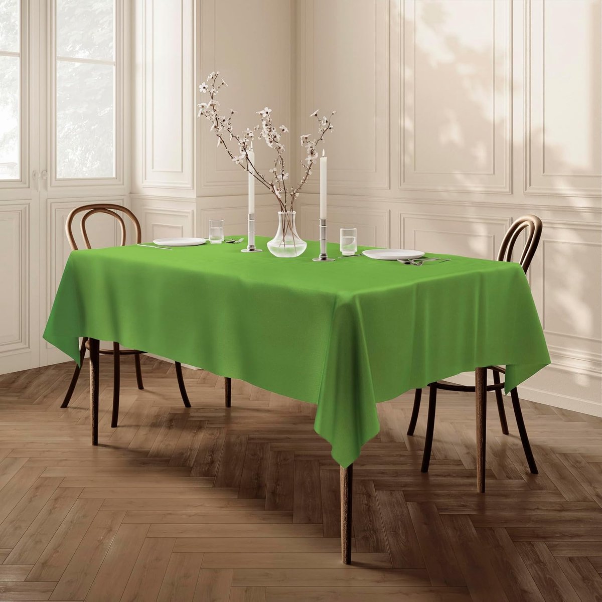 Tafellaken 140 x 240 cm - Eenvoudig onderhoud - Effen groen - Perfect voor elke gelegenheid - ShopVlot