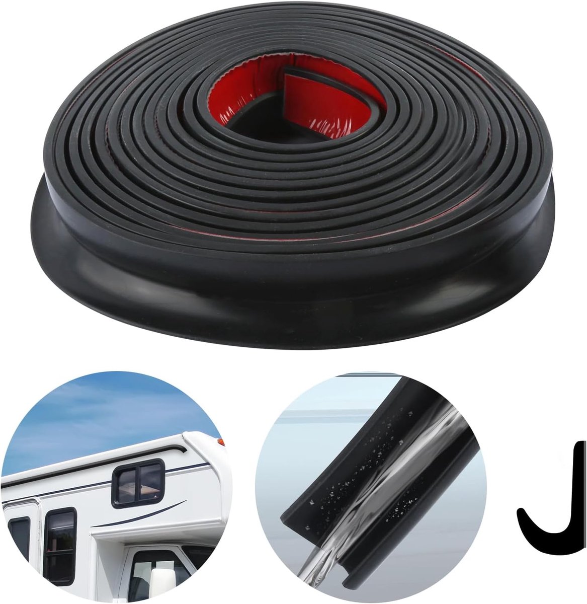 J-vormige Silica Gel Regenafvoer - 5M Lang - Zelfklevend - Bescherming tegen wateroverlast - ShopVlot