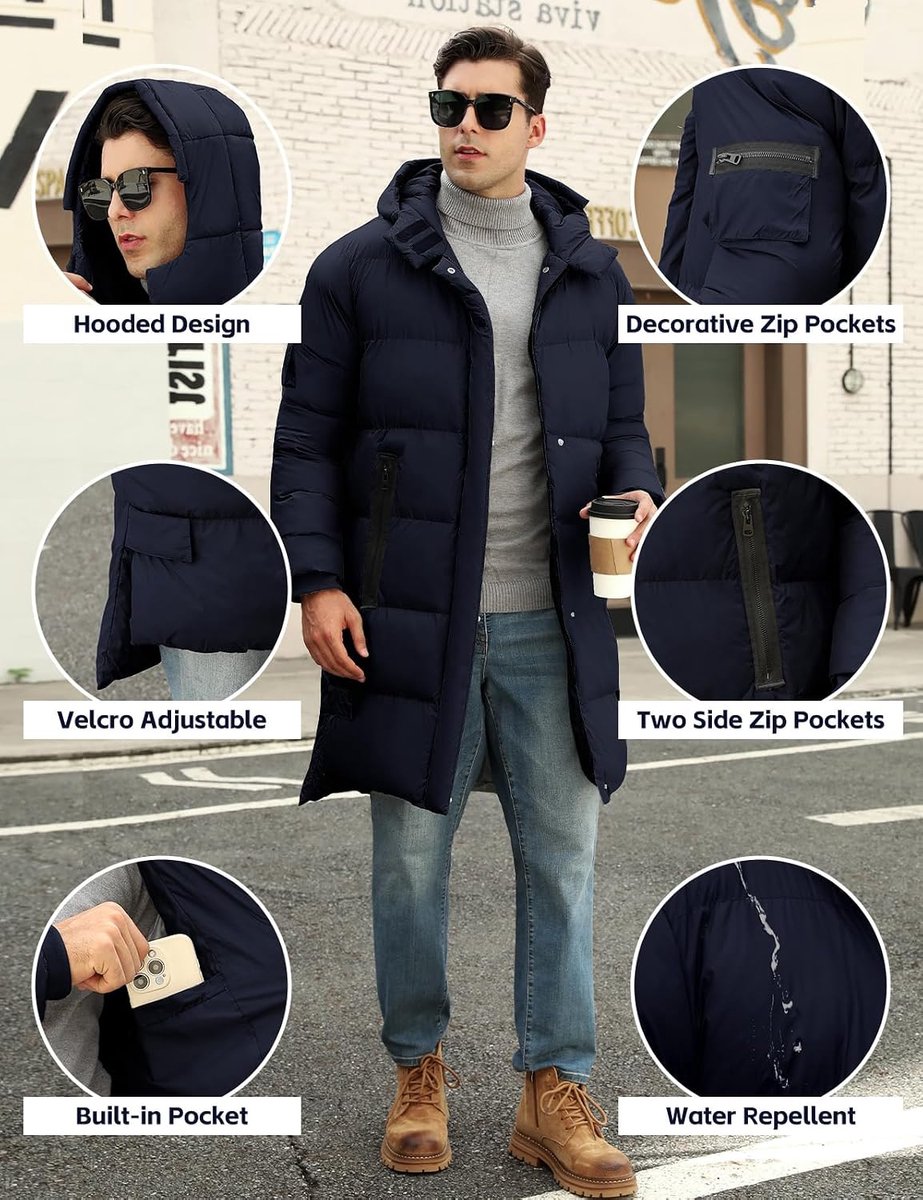 Winterjassen voor mannen - Warm en lichtgewicht - Winddicht en dik - Ideaal voor buitenactiviteiten - ShopVlot