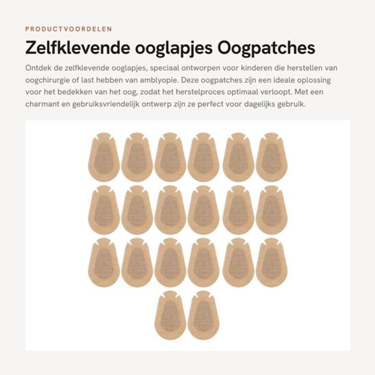 Ooglapjes 20 Stuks - Verstelbare Oogpatches - Zelfklevend - Blinddoekbescherming - Ideaal na Oogchirurgie - Geschikt voor Bril