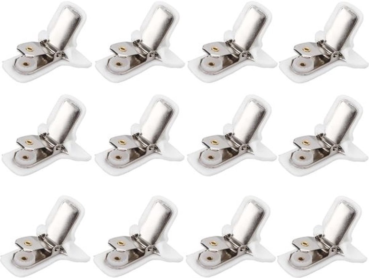 Gewatteerde Troosterclips - Dekbedclips voor Dekenbevestiging - Witte Clips - Voorkomt Verschuiven - Ideaal voor Beddengoed - 12 Stuks