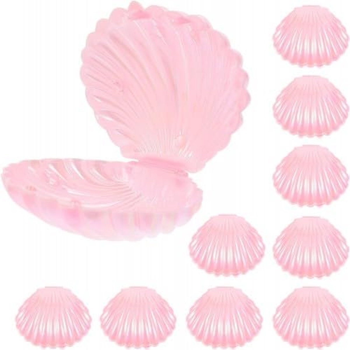 Snoepdoosjes schelpvorm - 10 stuks - duurzame PP-kunststof - elegant design voor bruiloften - ShopVlot