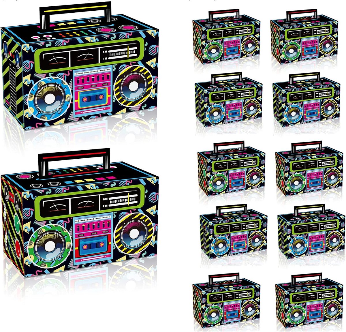 Favoritendozen 80s Retro Radio - Karton - Eenvoudig te monteren - Perfect voor hiphop themafeest - ShopVlot
