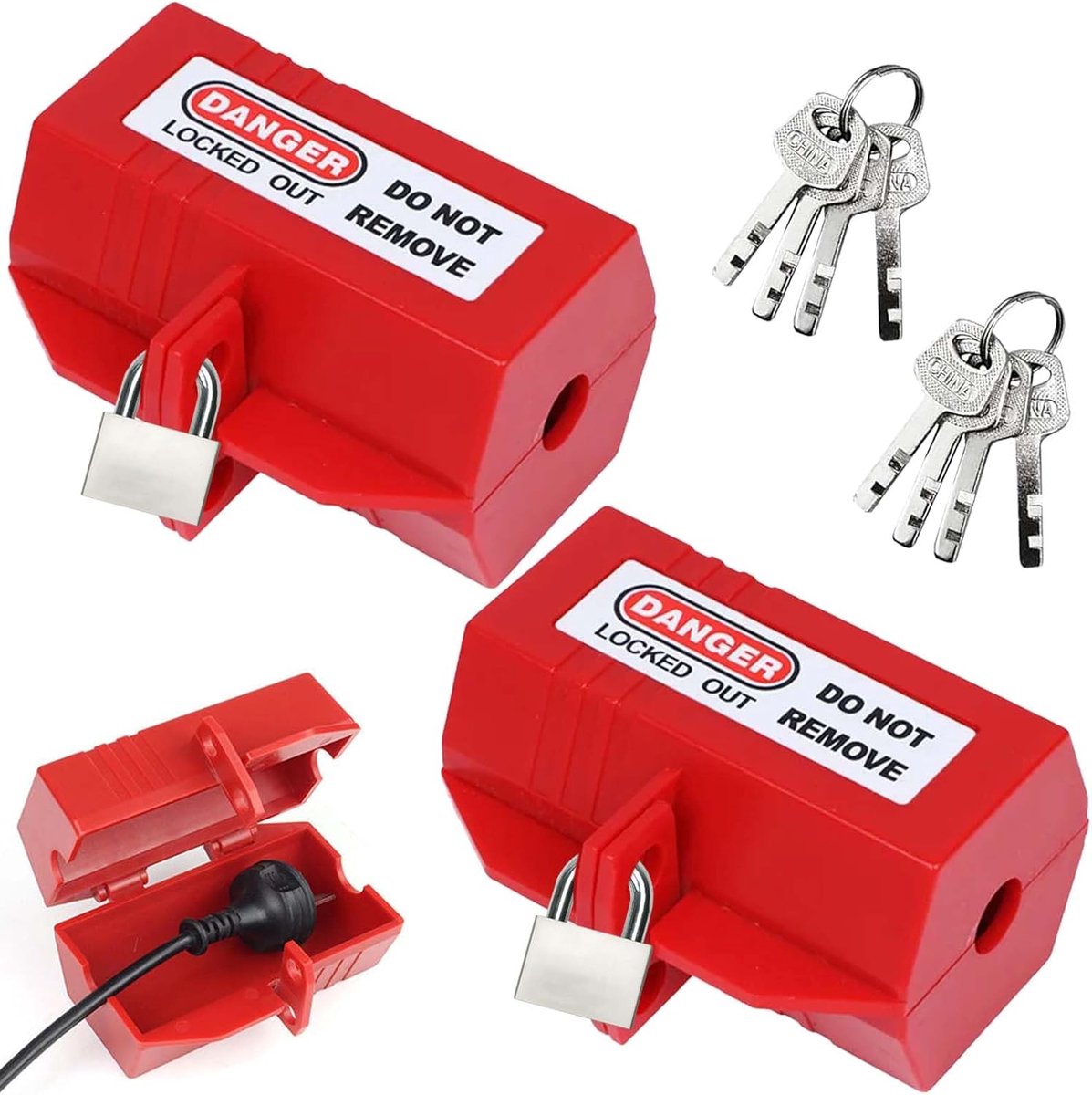 Wasmachine Plug Lock - 2 Stuks - Lockable Socket van Hoogwaardig Plastic - Beschermt tegen Misbruik - ShopVlot