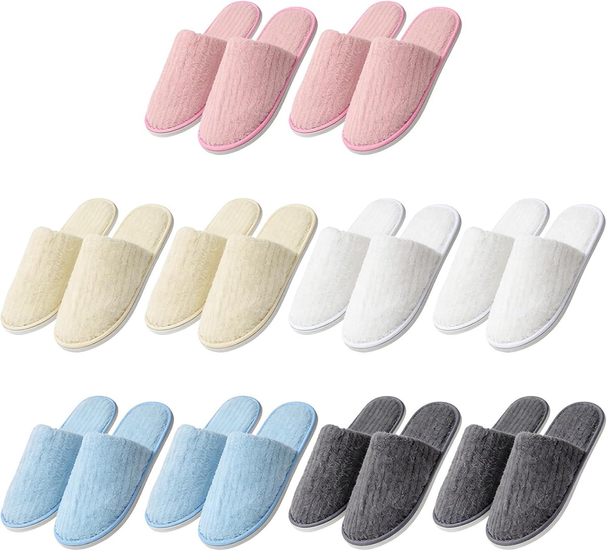 Gastenpantoffels 40-44 - Koraalvleece - Sluiting - Ideaal voor hotels en spa's - ShopVlot
