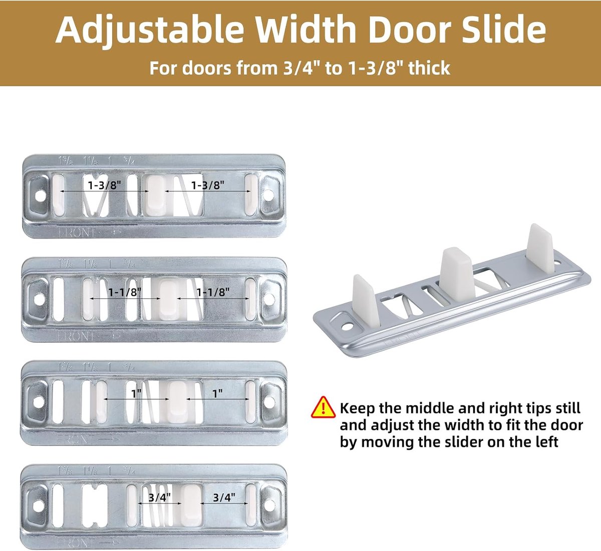 Sliding door vloergeleiders 8 pack - metalen bases en plastic platen - soepel schuiven - ShopVlot